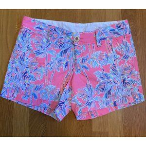 Lilly Pulitzer The Callahan Shorts 100% Cotton Textured Pink Size 2